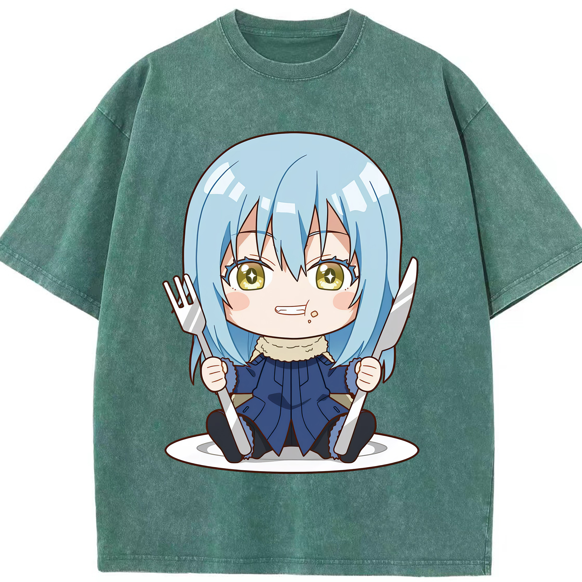 （画像用） 転スラ Regarding Reincarnated to Slime 綿100% ヴィンテージ風 半袖Tシャツ（フロントプリント）